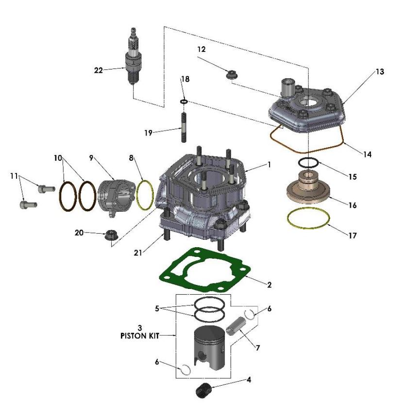 PISTON KIT-39MM NON-BRIDGED C main image 0