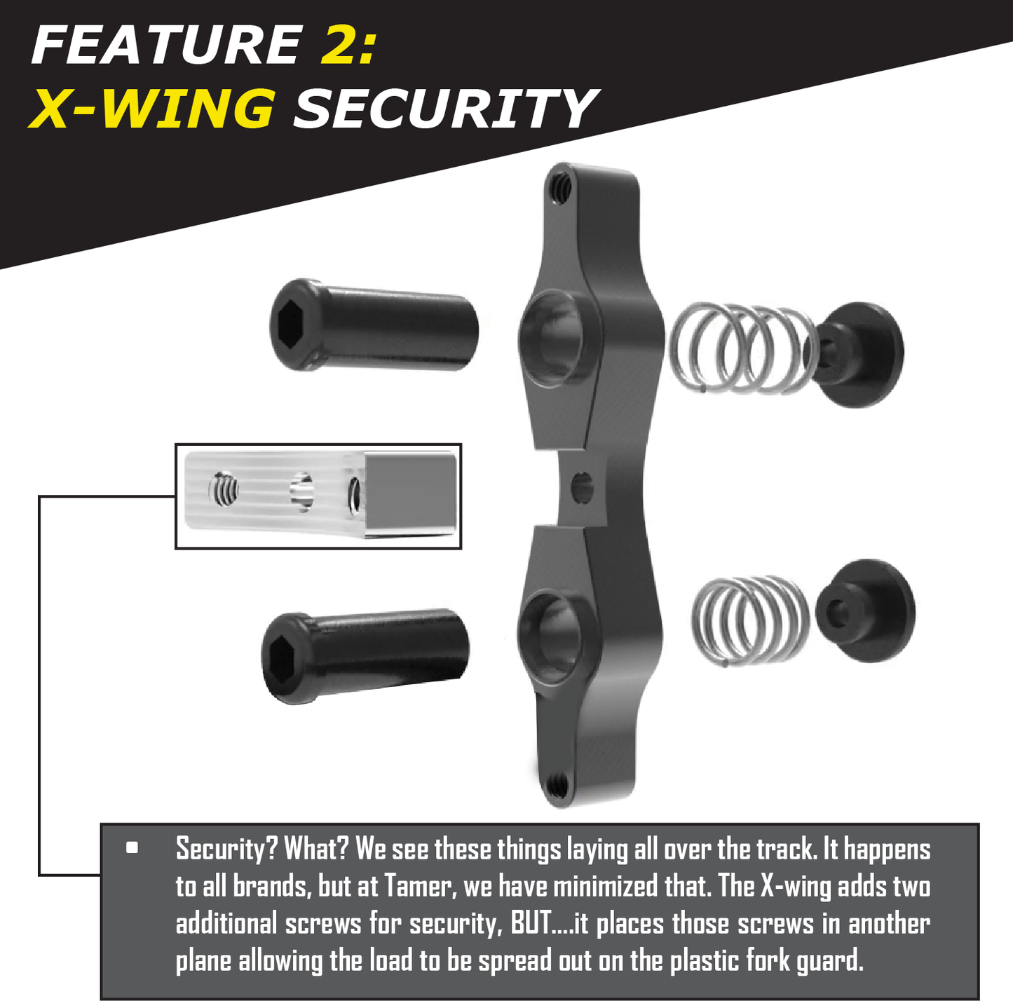 Tamer Double Button X-Wing - Black - BUTTON ONLY