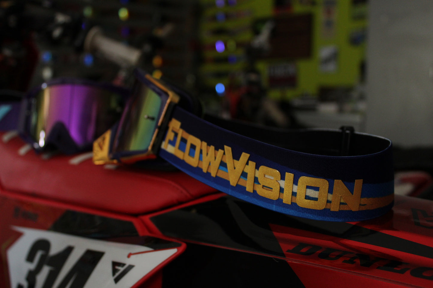 Flow Vision Rythem™ Motocross Goggle: Blue Angel
