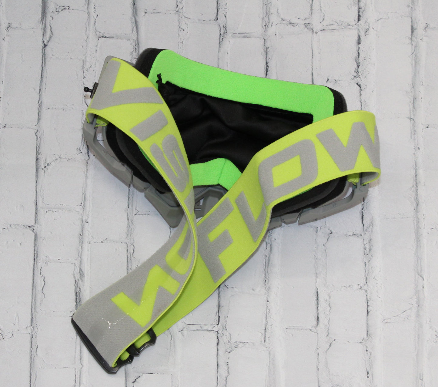 Flow Vision Rythem™ Motocross Goggle: Acid Green/Grey