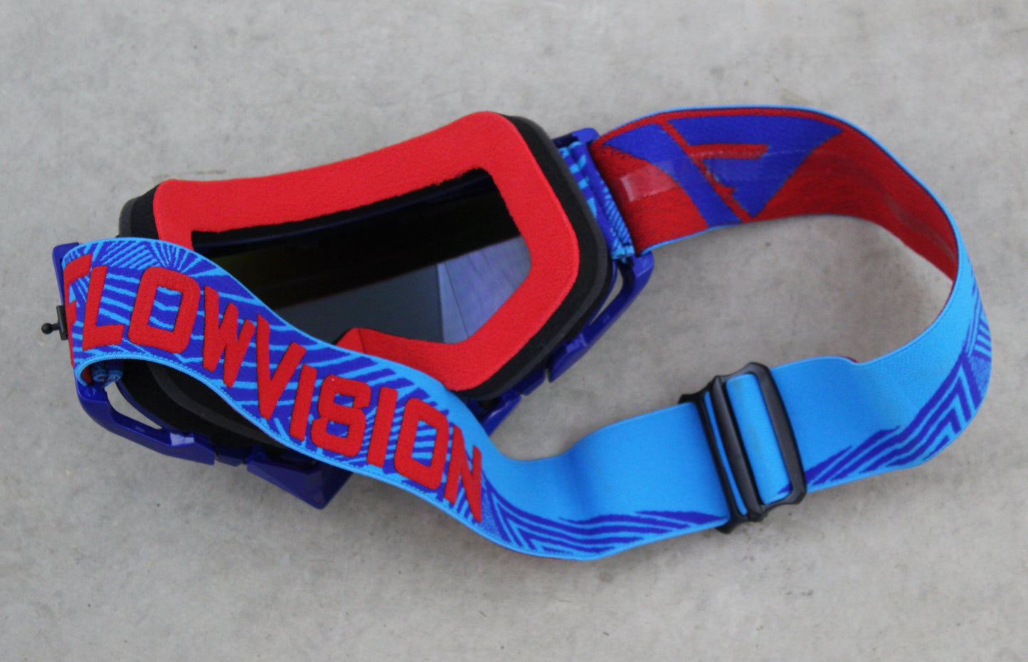 Flow Vision Rythem™ Motocross Goggle: Haze Blue/Cyan/Red