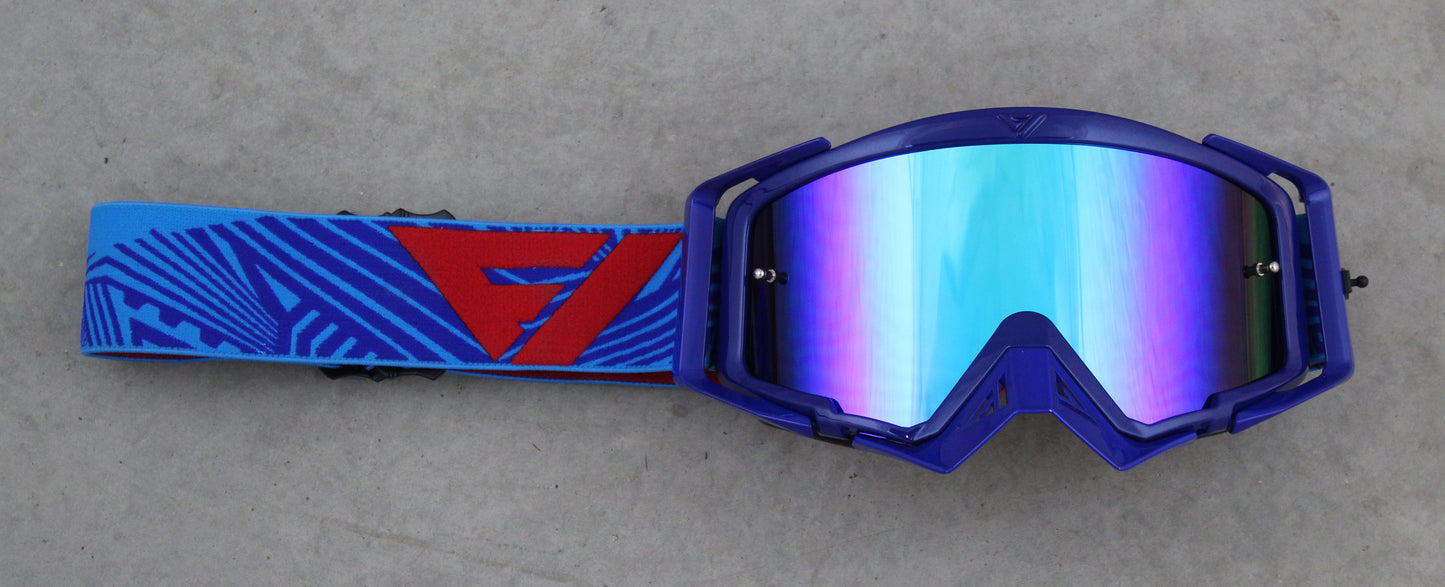 Flow Vision Rythem™ Motocross Goggle: Haze Blue/Cyan/Red