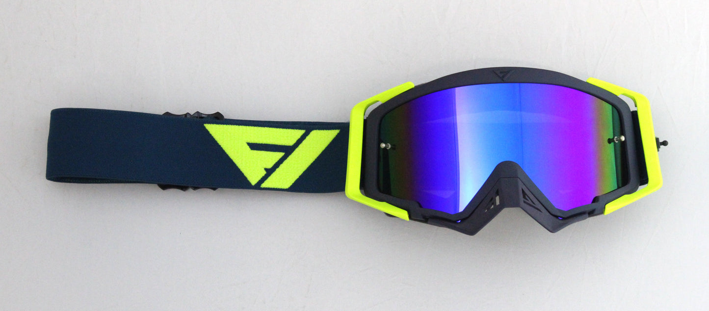 Flow Vision Rythem™ Motocross Goggle: Aqua/Flo
