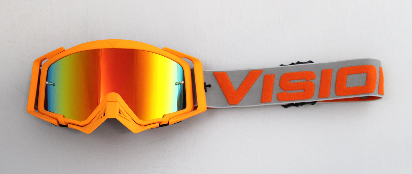 Flow Vision Rythem™ Motocross Goggle: Orange/Grey