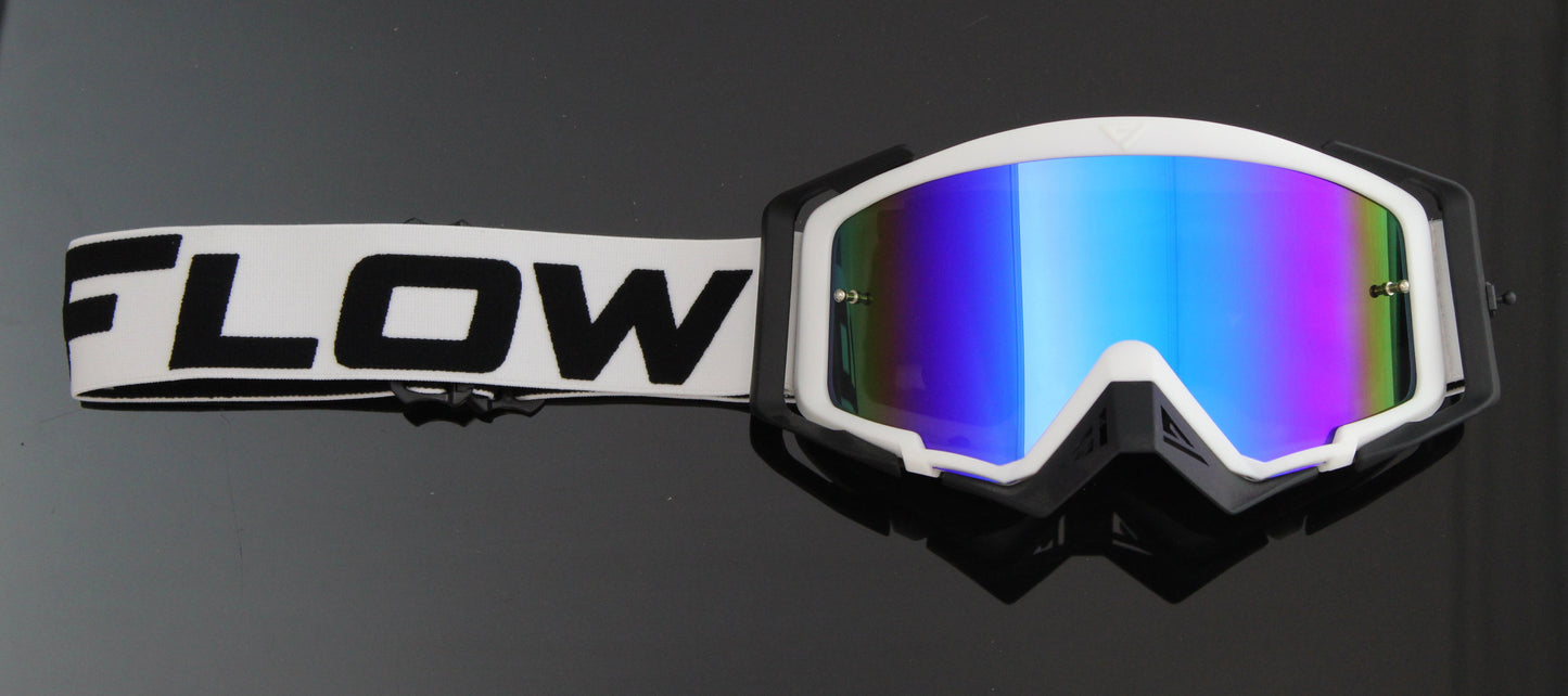 Flow Vision Rythem™ Motocross Goggle: White/Black