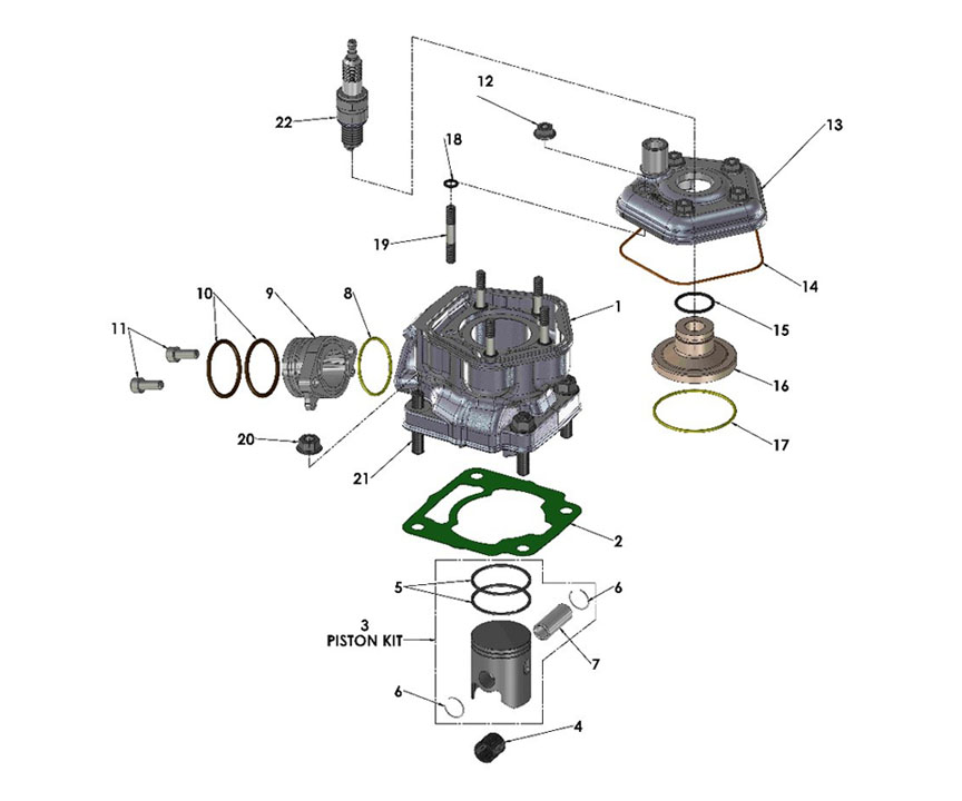 2019 Cobra CX50 P3 - ENGINE - TOP END