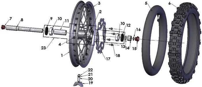 TIRE - FRONT- 60/100-14 - DUNLOP MX33
