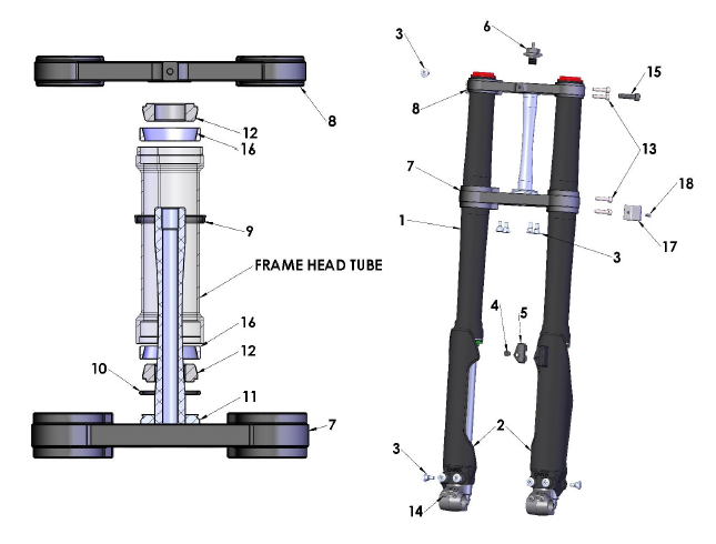 TRIPLE CLAMP TOP - 22 mm OFFSET