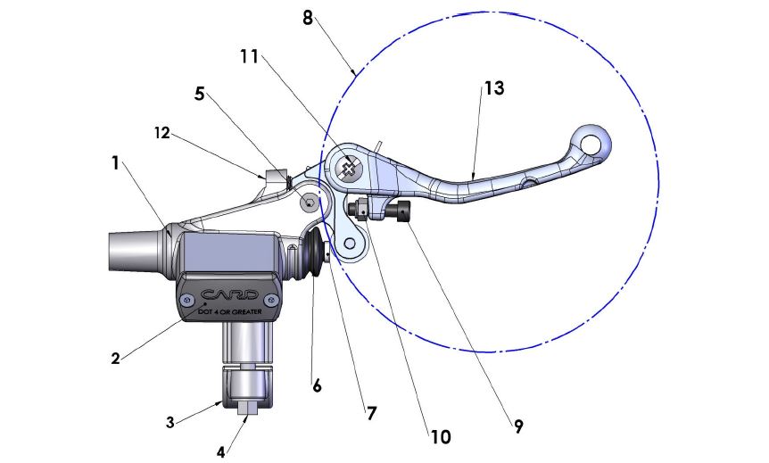 LEVER ASSEMBLY - CARD FRONT BRAKE - THIN