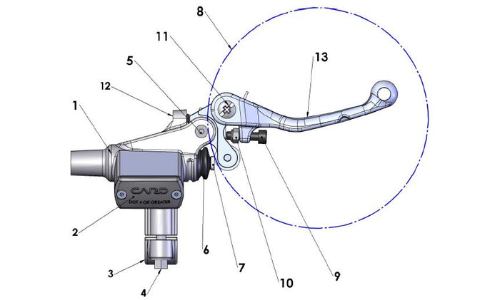 LEVER ASSEMBLY - CARD FRONT BRAKE - THIN