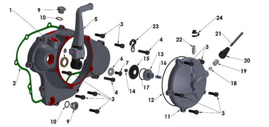 2017 COBRA CX65 - ENGINE - CLUTCH & KICK LEVER