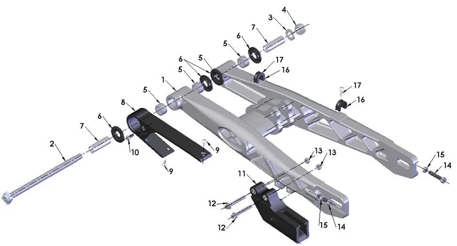 2022 - 2024 COBRA CX65 - SWINGARM ASSEMBLY