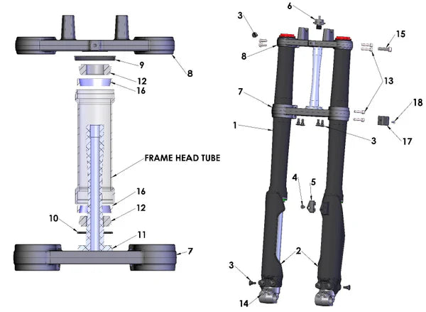 2023-2025 COBRA CX65, FORKS & TRIPLE CLAMPS