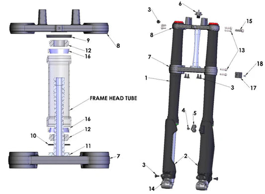 2023-2025 COBRA CX65, FORKS & TRIPLE CLAMPS