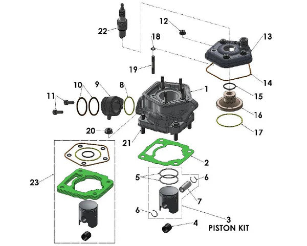 2021-2023 COBRA CX50 FWE, ENGINE - TOP END