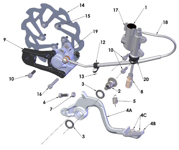 2021-2023 COBRA CX50 FWE, REAR BRAKE SYSTEM