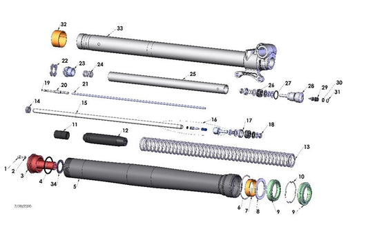 2024 Cobra CX65 -  FORK - LEG ASSEMBLY - BRAKE SIDE