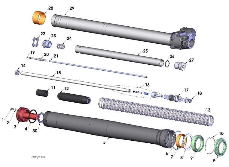 2024 Cobra CX65 -  FORK - LEG ASSEMBLY - NON-BRAKE SIDE