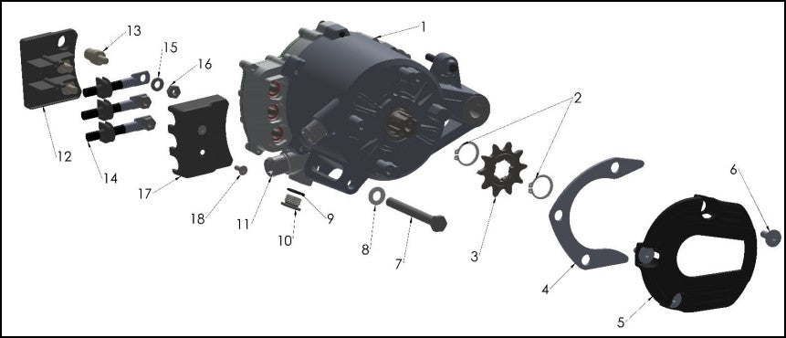 2026 Cobra CX5e - MOTOR - EXTERNAL - SPROCKET SIDE