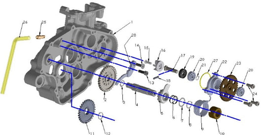 2025 Cobra CX65 - ENGINE - KICK MECHANISM & WATER PUMP