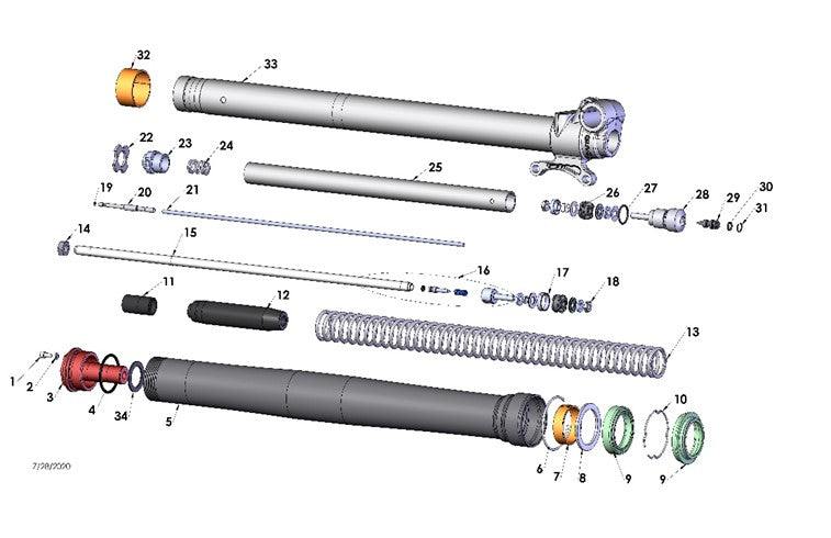 2025 Cobra CX65 - FORK - LEG ASSEMBLY - BRAKE SIDE