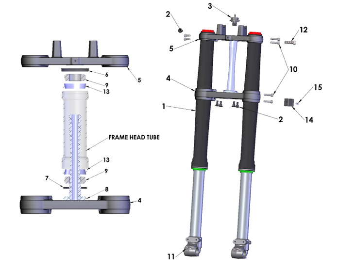 TRIPLE CLAMP TOP - FROM FORGING - CX65 2024