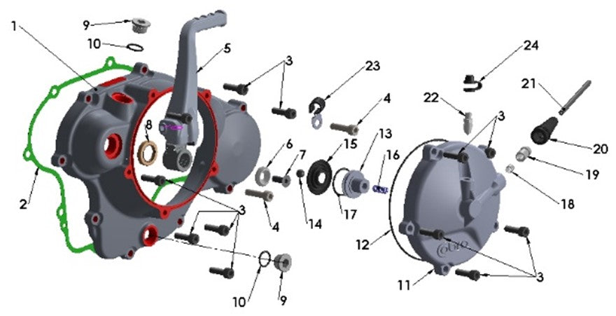 2026 Cobra CX65 - ENGINE - CLUTCH SIDE COVERS