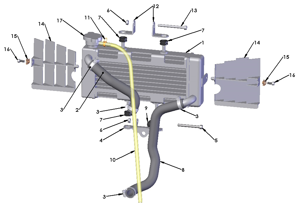 BUMPER - RADIATOR BRACKET - JR/P3