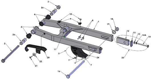 2017 Cobra CX50 FWE - SWINGARM ASSEMBLY