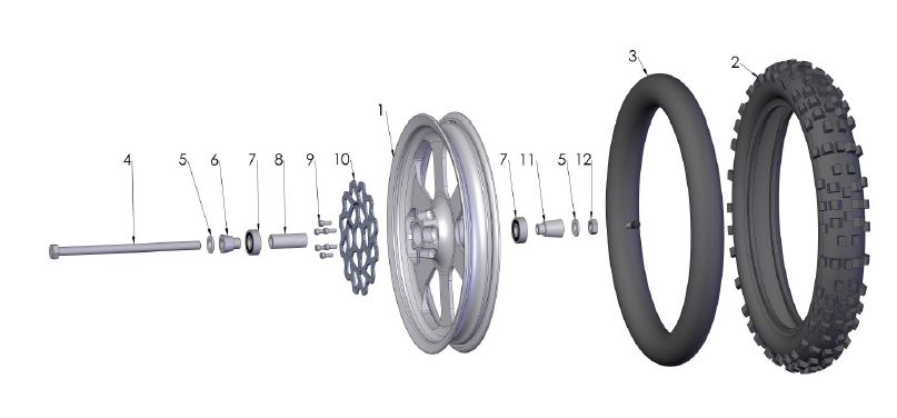 R/B WCKG1200D34 TIRE - FRONT - 60/100-12- DUNLOP MX33