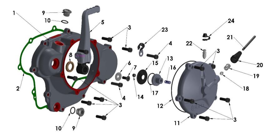 2021 Cobra CX65 - ENGINE - CLUTCH & KICK COVER