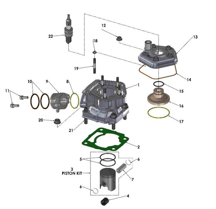 REBUILD KIT - TOP END - VENOM ENGINE - B PISTON