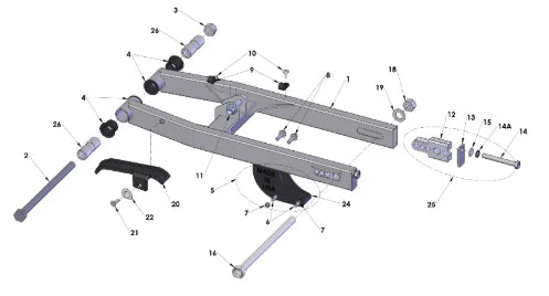 2017 COBRA CX50SR KING - SWINGARM ASSEMBLY