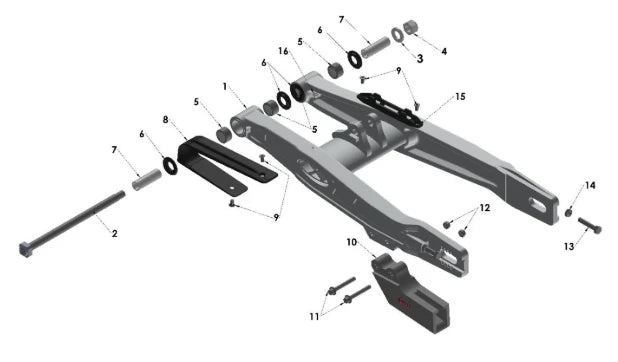 2025 COBRA CX65 - SWINGARM ASSEMBLY