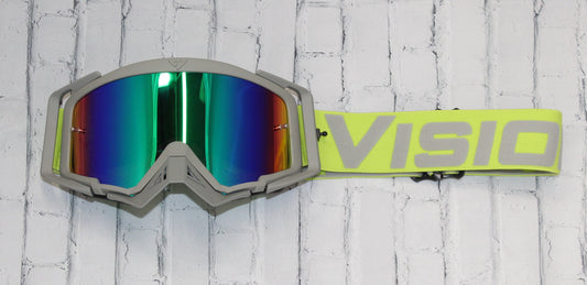 Flow Vision Rythem™ Motocross Goggle: Acid Green/Grey
